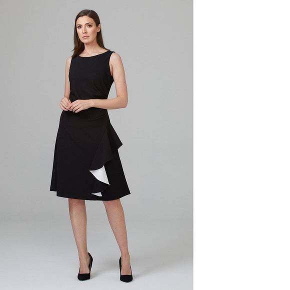 Joseph Ribkoff Dresses & Skirts - NWT Joseph Ribkoff 201319 - DRAPED A-LINE DRESS in BLACK/VANILLA